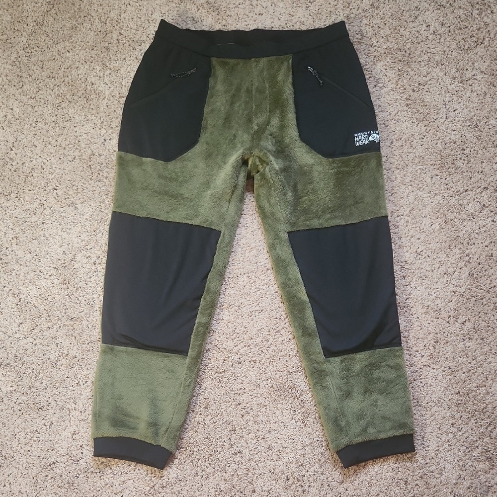 Mountain Hardwear Olive and Black Fleece Pants
